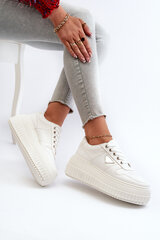 Women's Sneakers Made of Eco Leather on Chunky Platform White Chrisstin 31878-21 цена и информация | Спортивная обувь, кроссовки для женщин | pigu.lt