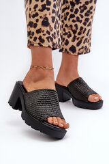 Women's Sandals with Weave on Heel Black Titantha 31898-21 цена и информация | Женские тапочки | pigu.lt