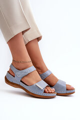 Patogūs moteriški sandalai su velcro mėlynos spalvos "Iphiope 31899-21 kaina ir informacija | Basutės moterims | pigu.lt