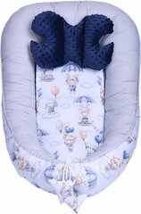 Miegojimo rinkinys kūdikiui Babymam, 0-12 mėn., mėlynas цена и информация | Детские подушки, конверты, спальники | pigu.lt