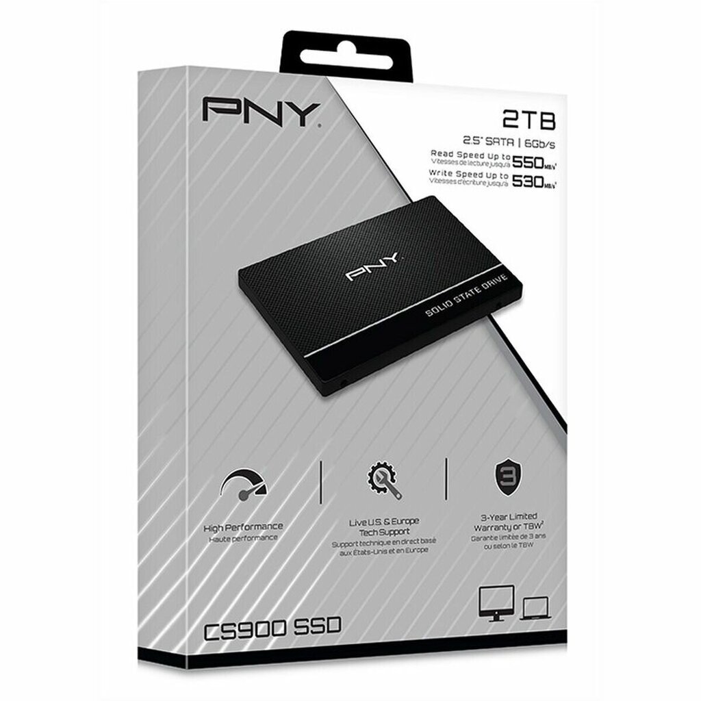 PNY CS900, 2TB, 2.5" цена и информация | Vidiniai kietieji diskai (HDD, SSD, Hybrid) | pigu.lt