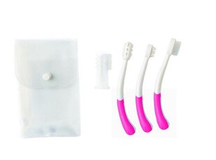 Набор детских зубных щеток 4 in 1, Nuvita 1145, розовый цена и информация | Средства для гигиены | pigu.lt