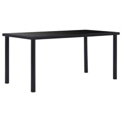 Valgomojo stalas, 160x80x75cm, juodas цена и информация | Кухонные и обеденные столы | pigu.lt