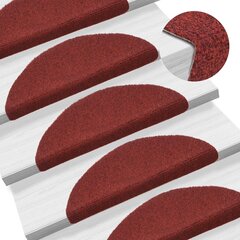 Lipnūs laiptų kilimėliai, 15 vnt., 56x17x3 cm, raudoni kaina ir informacija | Kilimai | pigu.lt