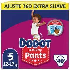 Sauskelnės Dodot Pants Activity 12-17 kg, 5 dydis, 40 vnt kaina ir informacija | Sauskelnės | pigu.lt