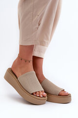 Women's Platform Slides Sergio Leone SK083H Beige 31959-21 цена и информация | Женские тапочки | pigu.lt