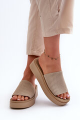 Women's Platform Slides Sergio Leone SK083H Beige 31959-21 цена и информация | Женские тапочки | pigu.lt