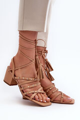 Lace-up sandals with low heels embellished with studs Camel Chrisele 31977-21 цена и информация | Женские босоножки | pigu.lt