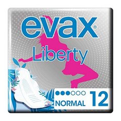 Paprasti įklotai su sparneliais Liberty Evax, 12 vnt kaina ir informacija | Tamponai, higieniniai paketai, įklotai | pigu.lt