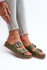 Women's Smooth Slides ZAXY NN285057 Dark Green 31993-78 цена и информация | Женские тапочки | pigu.lt