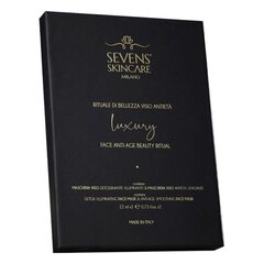 Rinkinys Sevens Skincare Luxury Anti-Aging Face Beauty Ritual: skaistinamoji veido kaukė + raminamoji veido kaukė kaina ir informacija | Veido kaukės, paakių kaukės | pigu.lt