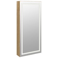 Veidrodinė papuošalų spintelė , 31.5x9x67 cm, ruda цена и информация | Зеркала | pigu.lt