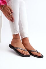 [Flat Flexible Women's Flip-Flops ZAXY JJ285297 Gray-Black] 32014-78 цена и информация | Женские тапочки | pigu.lt