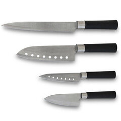 Santoku peiliai, 4 dalys kaina ir informacija | Peiliai ir jų priedai | pigu.lt