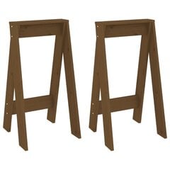 Taburetės , Pušies medienos masyvas, 2vnt., 40x40x75cm, medaus ruda kaina ir informacija | Virtuvės ir valgomojo kėdės | pigu.lt