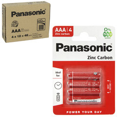 Panasonic elementai Red Zinc R03 (AAA), 48 vnt, (12bl x 4vnt) kaina ir informacija | Elementai | pigu.lt