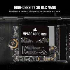 Corsair MP600 Core Mini (CSSD-F2000GBMP600CMN) kaina ir informacija | Vidiniai kietieji diskai (HDD, SSD, Hybrid) | pigu.lt