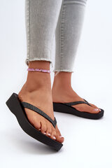 Women's Flip Flops with Brocade Strap 83386 Ipanema Mesh Chic Plat Fem Black 32133-78 цена и информация | Женские тапочки | pigu.lt