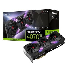 PNY GeForce RTX 4070 Ti 12GB GDDR6X XLR8 Gaming Verto Epic-X RGB Overclocked Triple Fan DLSS 3 (VCG4070T12TFXXPB1-O) kaina ir informacija | Vaizdo plokštės (GPU) | pigu.lt