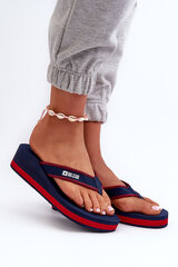 Women's Wedge Flip Flops by Big Star NN274A725 Navy Blue 32180-21 цена и информация | Женские тапочки | pigu.lt