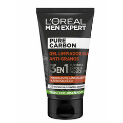 Отшелушивающее средство для лица L'Oreal Make Up Men Expert Pure Carbon против акне 3-в-1 (100 мл) цена и информация | Средства для очищения лица | pigu.lt