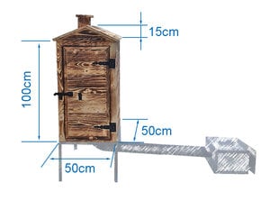 ДЕРЕВЯННАЯ КОПТИЛЬНЯ  'PREMIUM-100' (30x30x35cm) цена и информация | Коптильни, аксессуары | pigu.lt