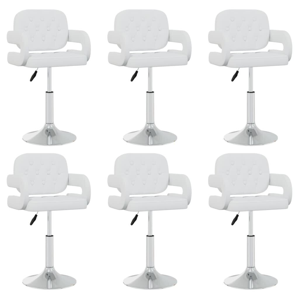 6-ių kėdžių komplektas baltos kaina ir informacija | Virtuvės ir valgomojo kėdės | pigu.lt