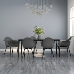 Обеденные стулья, 6 шт., серые цена и информация | Стулья для кухни и столовой | pigu.lt