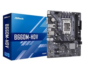 Pagrindinė plokštė|ASROCK|Intel B660|LGA1700|MicroATX|Pamatai DDR4|Pamatų lizdai 2|2xPCI-Express 3.0 1x|1xPCI-Express 4.0 16x|2xM.2|1x15pin D-sub|1xHD kaina ir informacija | Procesoriai (CPU) | pigu.lt