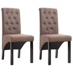 Valgomojo kėdės, 2 vnt., rudos, audinys kaina ir informacija | Virtuvės ir valgomojo kėdės | pigu.lt