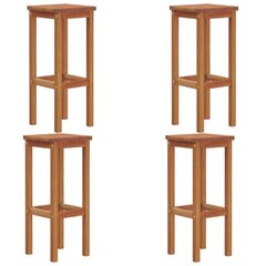 Baro taburetės, 4vnt., akacijos medienos masyvas kaina ir informacija | Virtuvės ir valgomojo kėdės | pigu.lt