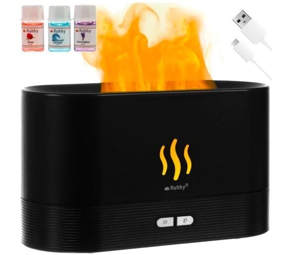 Ruhhy oro drėkintuvas Steam Fire Effect LED, 180ml kaina ir informacija | Oro drėkintuvai | pigu.lt