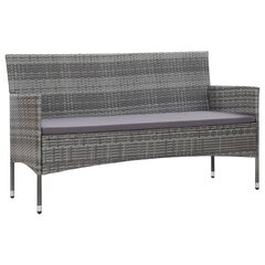 Trivietė sodo sofa su pagalvėlėmis, pilka цена и информация | Садовые стулья, кресла, пуфы | pigu.lt