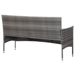 Trivietė sodo sofa su pagalvėlėmis, pilka цена и информация | Садовые стулья, кресла, пуфы | pigu.lt