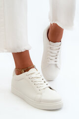 Low Women's Sports Sneakers Made of White Eco Leather Diunna 32591-21 цена и информация | Спортивная обувь, кроссовки для женщин | pigu.lt