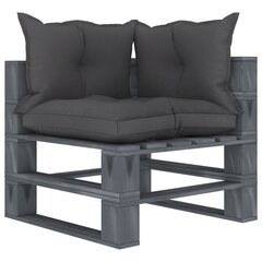 Kampinė sodo sofa su pagalvėmis, juoda kaina ir informacija | Lauko kėdės, foteliai, pufai | pigu.lt