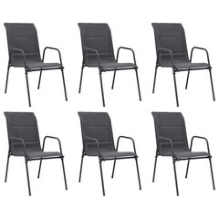 Sodo kėdės, 6 vnt., pilkos kaina ir informacija | Lauko kėdės, foteliai, pufai | pigu.lt