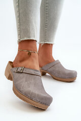 Women's Low Heel Mules Inblu BL000004 Grey 32630-21 цена и информация | Женские тапочки | pigu.lt