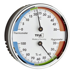 Termo-higrometras su metaliniu žiedu TFA 45.2040.42 kaina ir informacija | Meteorologinės stotelės, termometrai | pigu.lt