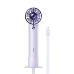 Baseus Flyer Turbine portable hand fan + Lightning cable (purple) цена и информация | Вентиляторы | pigu.lt