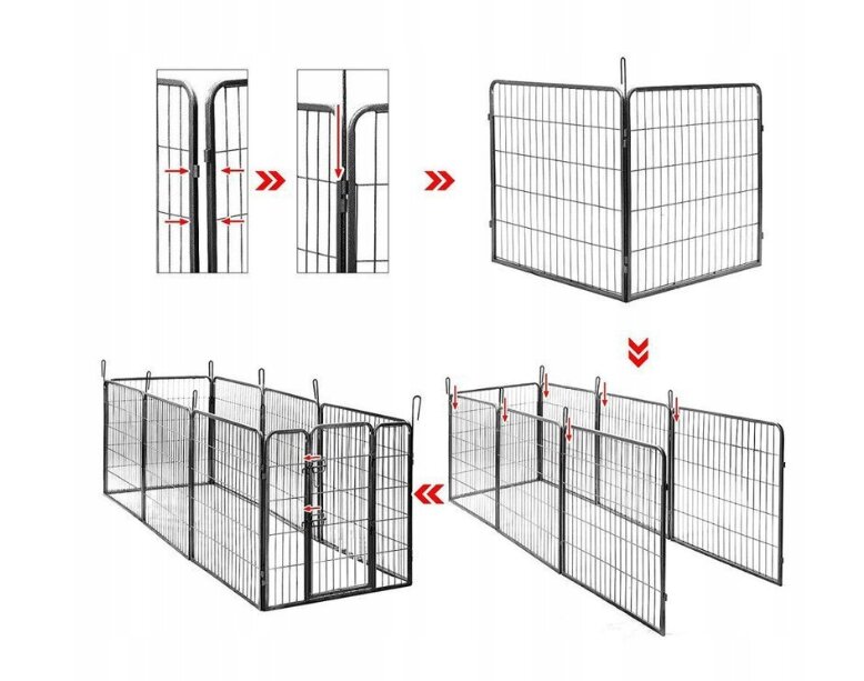 Metalinis narvas AML dideliam šuniui 80 x 640 x 80 cm kaina ir informacija | Transportavimo narvai, krepšiai | pigu.lt