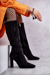 Women's Knee-High Boots Eco-Suede Black Truly Love 12779-21 цена и информация | Женские сапоги | pigu.lt