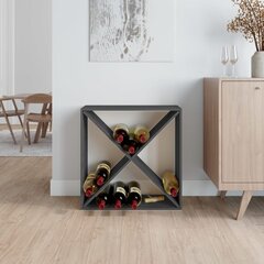 Vyno spintelė, pilka, 62x25x62cm цена и информация | Кухонные шкафчики | pigu.lt