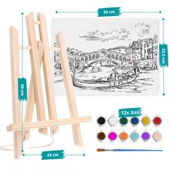 ARTISTIC PAINTING KIT EASEL Dažai ir lakai Spalvinimo knyga цена и информация | Принадлежности для рисования, лепки | pigu.lt