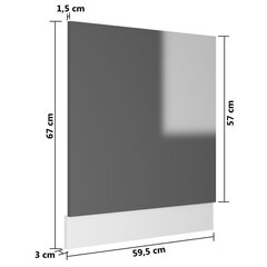 Indaplovės plokštė, 59,5x3x67 cm, pilka kaina ir informacija | Virtuvės baldų priedai | pigu.lt