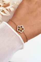 Delicate Women's Bracelet With A Flower Gold 26099-uniw цена и информация | Женские браслеты | pigu.lt