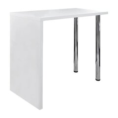 Baro, valgomojo stalas su 2 kojomis, labai blizgus, baltas kaina ir informacija | Virtuvės ir valgomojo stalai, staliukai | pigu.lt