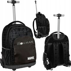 Mokyklinė kuprinė su ratukais BeUniq Iron Man Black AV23SS-1231, 49x33x20 cm цена и информация | Школьные рюкзаки, спортивные сумки | pigu.lt