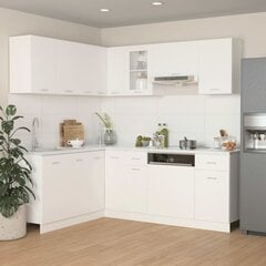 Virtuvės spintelių komplektas, 11d., baltos spalvos, MDP kaina ir informacija | Virtuvės baldų komplektai | pigu.lt