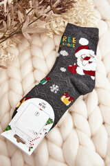 Moteriškos kojinės su Kalėdų Seneliu Grey 29079-142 kaina ir informacija | Moteriškos kojinės | pigu.lt